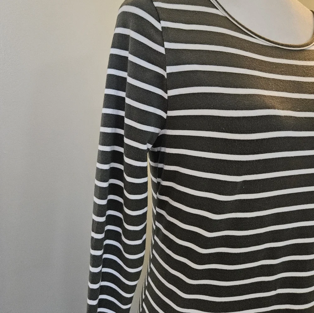 Heart & Hips Women's Size Large L Striped Green and White Maxi Dress